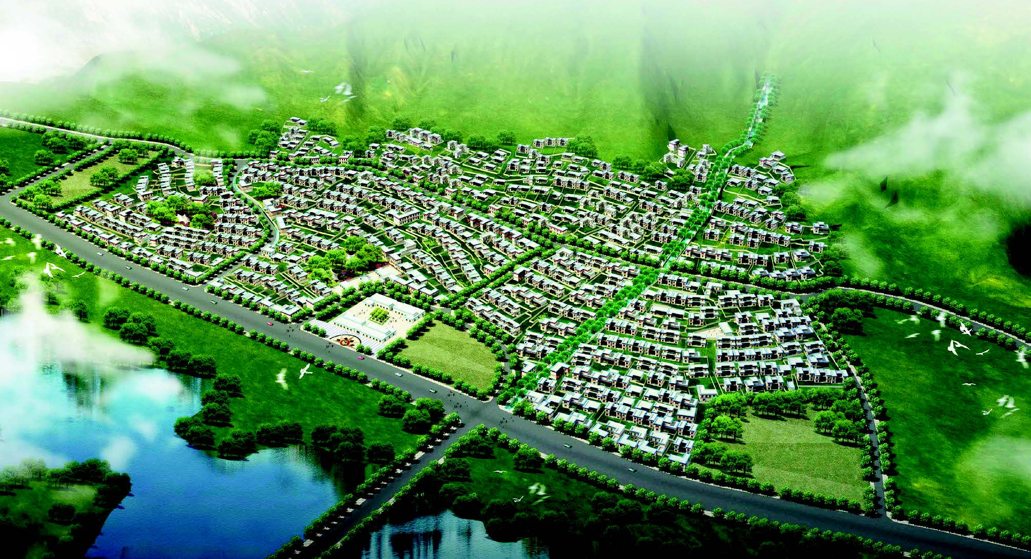 青海玉樹州結古鎮民主北城鎮及解放 城鎮居住組團